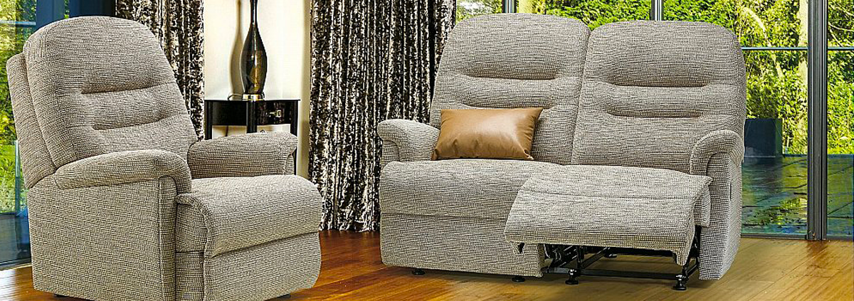 2 Seater Fabric Power Recliners