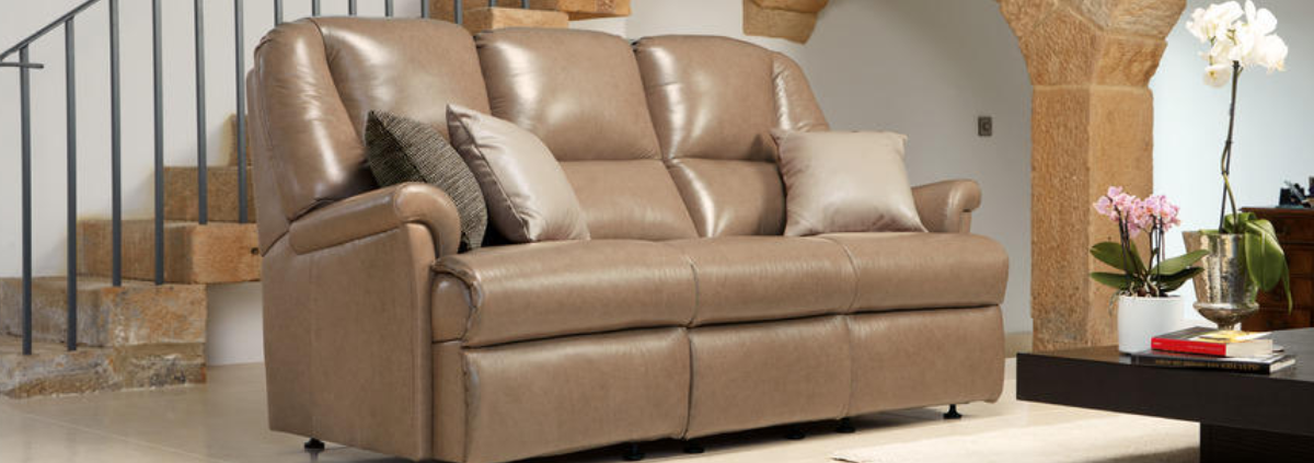 Leather 3 Seat Manual Recliner Sofas
