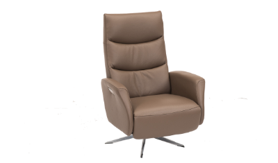 Leather swivel power shop recliner
